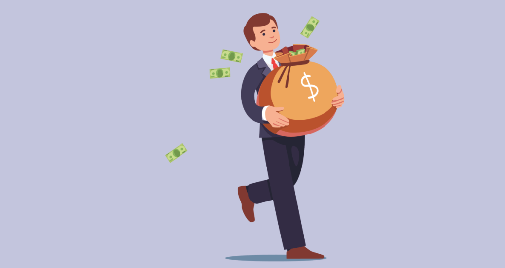 Blackstone, General Atlantic-backed Liftoff Mobile files for IPO man in suit carrying bag of money