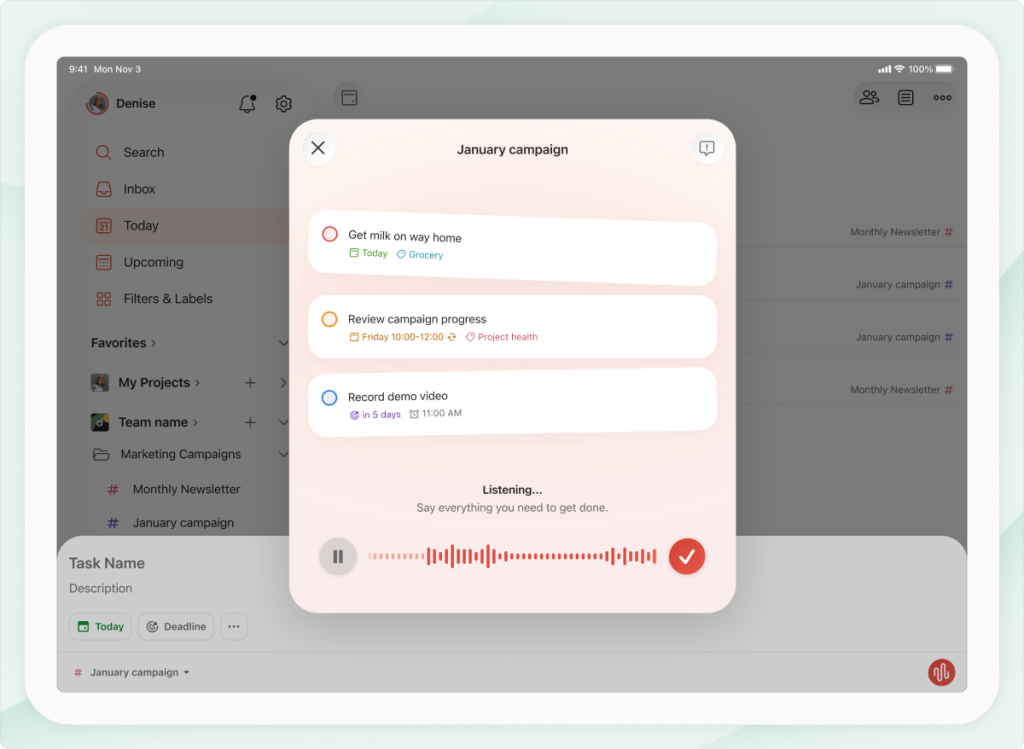Todoist’s app now lets you add tasks to your to-do list by speaking to its AI Todoist’s app now lets you add tasks to your to-do list by speaking to its AI