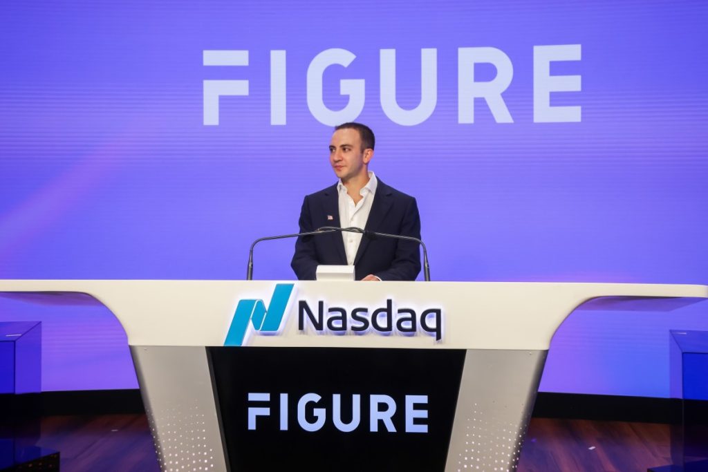 Michael Tannenbaum, chief executive officer of Figure Technology Solutions Inc., during the company's initial public offering at the Nasdaq MarketSite during the in New York, US, on Thursday, Sept. 11, 2025.
