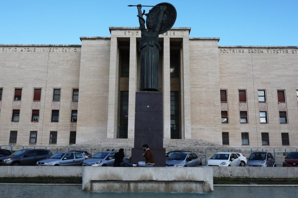One of Europe’s largest universities knocked offline for days after cyberattack Two university students are seen at La Sapienza University Campus on March 4, 2020 in Rome, Italy.
