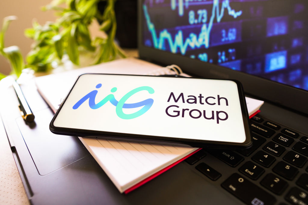 Match Group COO out, as dating apps struggle to connect with Gen Z The Match Group Inc. logo is displayed on a smartphone screen.