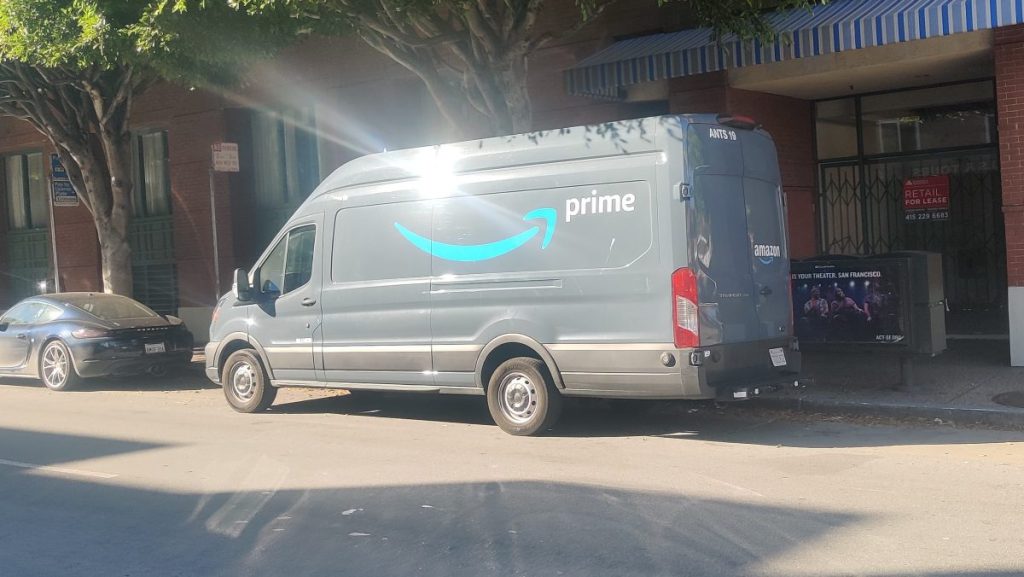 Amazon hits sellers with ‘fuel surcharge’ as Iran war roils global energy markets Amazon Prime van parked curbside