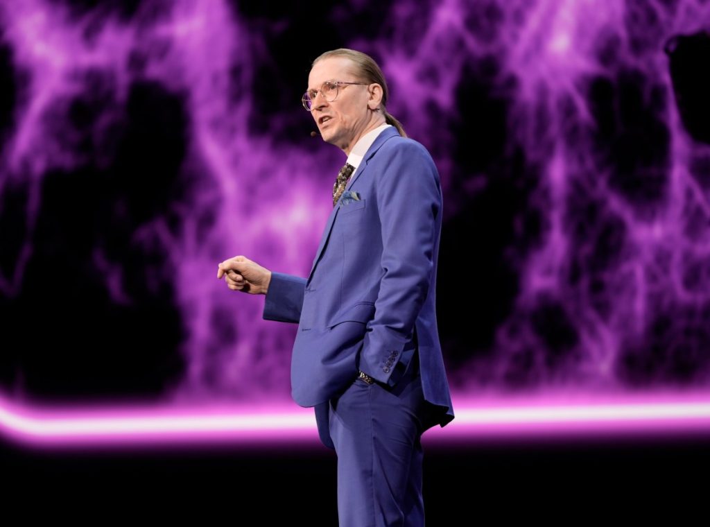 Cybersecurity expert Mikko Hypponen speaks at the Black Hat USA cybersecurity conference on August 6, 2025 in Las Vegas, Nevada.