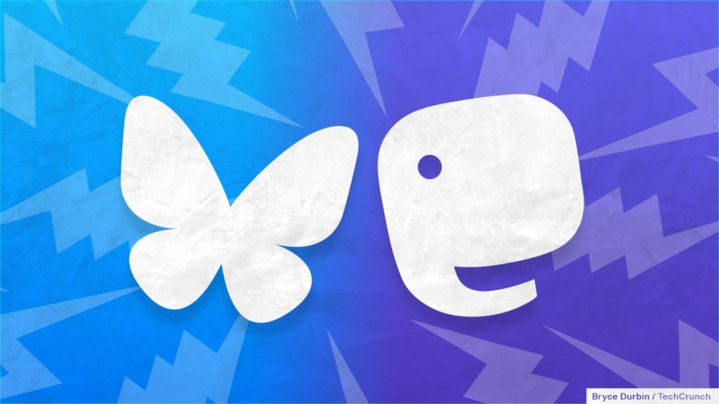 Indigo brings the open social web to one app Bluesky and Mastodon logos