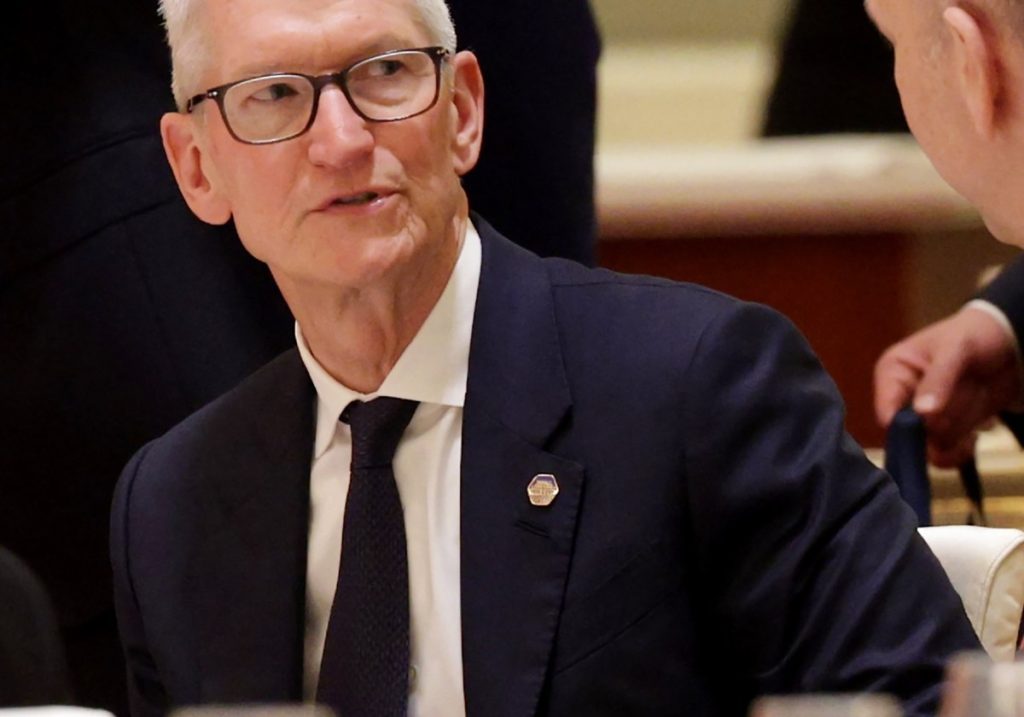 Apple CEO Tim Cook attends a state banquet hosted by Chinese President Xi Jinping at the Great Hall of the People on May 14, 2026 in Beijing, China. Both President Trump and President Xi addressed ways to enhance bilateral economic cooperation and investment, and agreed that Iran should not be allowed to have a nuclear weapon. According to Chinese state media, Xi emphasized the importance of the Taiwan issue, and that a mishandling could sour U.S.-China relations.